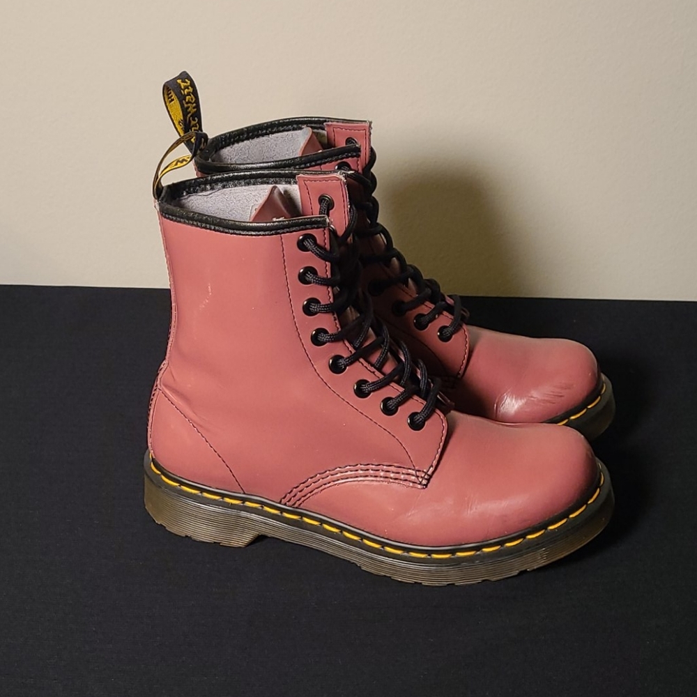 Dr. Martens pink bouncing soles 1460 boots